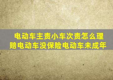 电动车主责小车次责怎么理赔电动车没保险电动车未成年